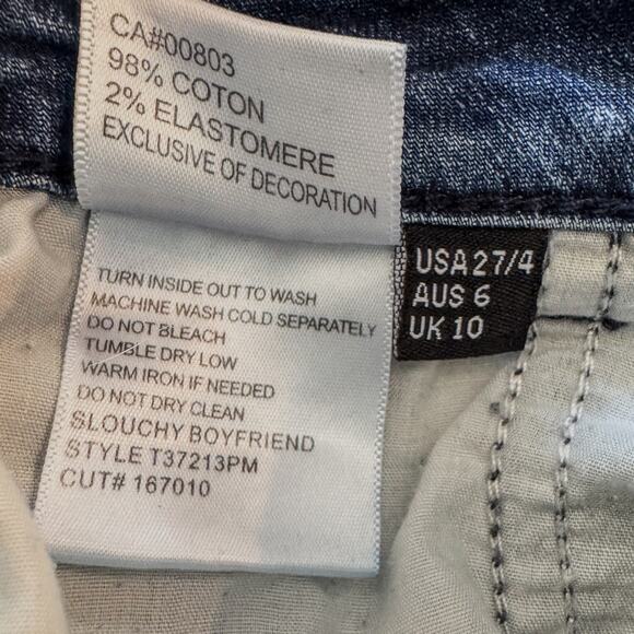 Tru Luxe Jeans, Plaid Patchwork Distressed Straight Leg Jeans, Women's 4/27 - Picture 11 of 11